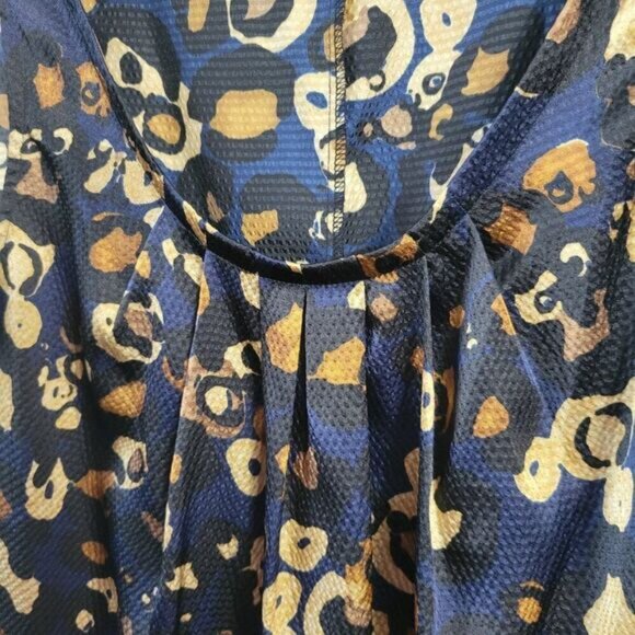 Apt. 9 Dressy Tank Top Sleeveless Metallic XL print fancy Summer Scoop Neck EUC - Picture 2 of 10